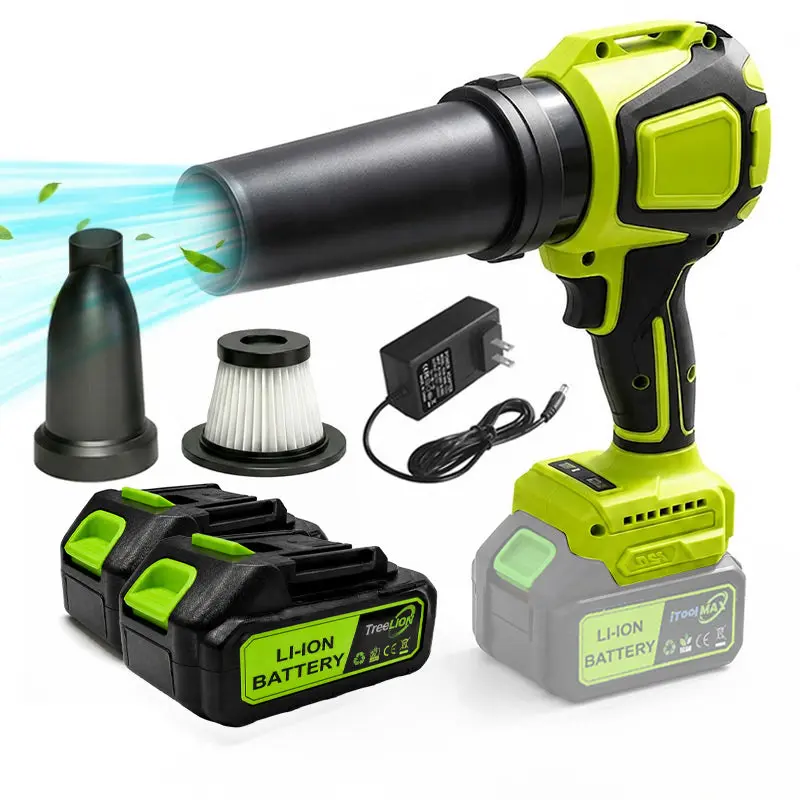 2-in-1 Cordless Blower & Vacuum, 2.65 lbs Garden Tool with 40,000 RPM Turbo Motor, 3-Speed Control for Leaves Cleanup, 2-In-1 Blower & Vacuum, Garage Debris