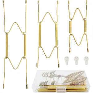 3 Pack Invisible Stainless Steel Plate Hangers for Wall - Decorative Plate Hooks for Displaying 4/6/8 Inch Plates