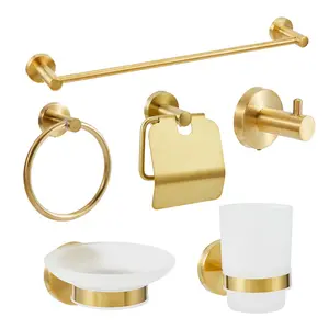 🛁✨ 6-Piece Bathroom Hardware Set – Brushed Gold or Matte Black, SUS304 Stainless Steel, Rust-Proof & Quick Install! Link in bio!