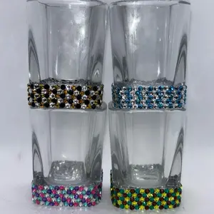 Rhinestone Shot Glasses Drinkware Set Handmade