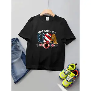 Kids Quick-Dry Graphic Boys' T-Shirt - America 250-Year (4) Pattern, Lightweight Summer Short-Sleeve Top for 3Y-13Y Boys & Girls, Ideal for Beach, Sports, Graphic Boys' T-Shirts