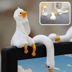 Resin Lazy Duck for Desk & Car Decor - Ideal Christmas Gift, Cute Cartoon Style Decor for Desk, Bedroom, Living Room Car Interior Decoration Car Interior Decorative