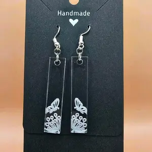 13) Clear Rectangle Butterfly Earrings!