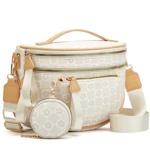 DAREIN Elegant Spacious Checkered PU Leather Crossbody Bum Bag for Women, Stylish Women's Handbag with Wallet Functionality tiktokshopspringglowup