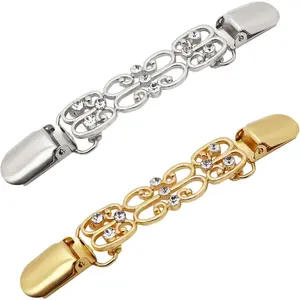 2 count  Cincher & Shirt Clip Retro Dress Cinch Clips for Shawl,Cardigan,Sweater,Clothes & Pant Tightener Clip (Hollow Out)