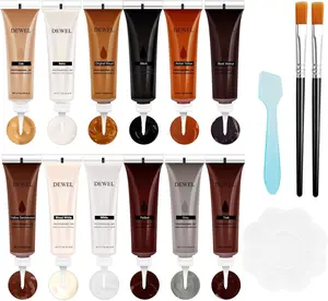 DEWEL Wood Furniture Repair Kit Set of 16, 12 Colors, Filler with Wood Putty Cabinet Touch Up Kit, Cover Scratches, Stains, Cracks, Holes, Discoloration for Any Wooden Door, Floor, Table, Veneer, Cherry, Walnut, Hardwood Laminate Vinyl Floor