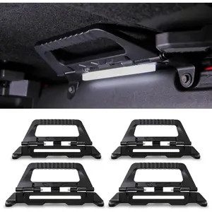 Front Rear Grab Handles with LED Lights Compatible with 2021-2025 Ford Bronco 4 Door Aluminum Grip Handles with Dome Lamp Interior Accessories