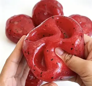 Simulated Watermelon Smoothie Squishy Fidget Hobby Toy, Soft TPR Squeeze Sensory Toy, Realistic Fake Drink Stress Relief Vent Toy, Cute Hobby Collectible for Kids, Adults & All Ages Casual Leisure Play