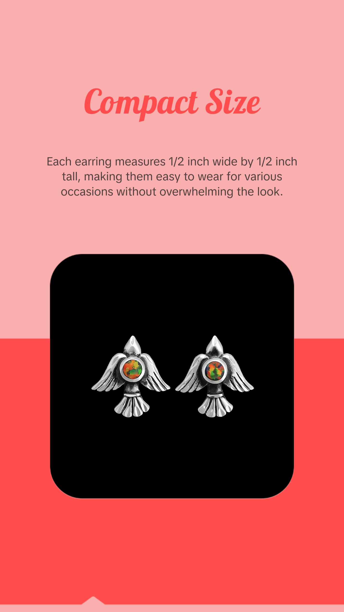 Sparrow Earrings, 925 Sterling SIlver Earrings, Eagle Earrings, Navajo Earrings, Native American Handmade Jewelry