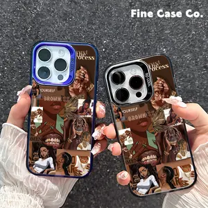 Brown Aesthetic African Woman Collage TPU Phone Case | Elegant Empowering Art Shockproof TPU Case for iPhone 17 Pro, 16 Pro Max, 15 Plus, 14 Pro, 13, 12, 11, XS Max, XS, XR & Samsung Galaxy S25 Ultra, S24 Plus, S23