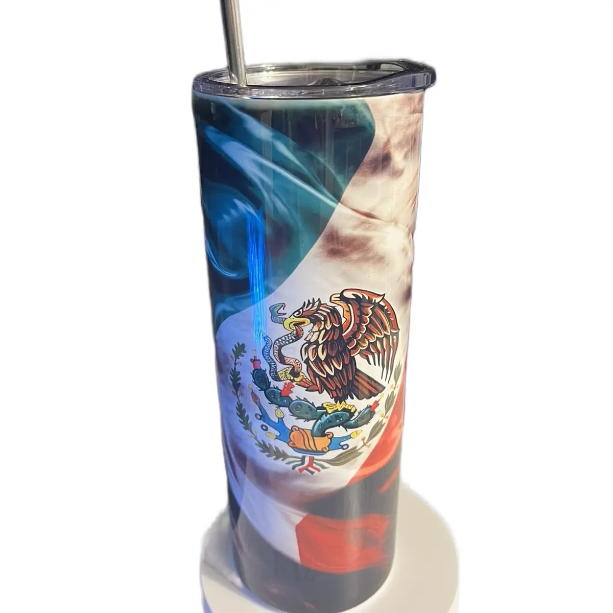 Vaso térmico te 20 oz. De Bandera de México. De Acero inoxidable. México. Bandera. Tricolor.