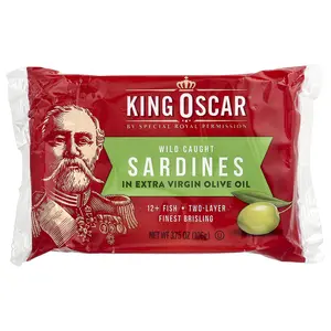 King Oscar Wild Caught, Sardines In Extra Virgin Olive Oil, Two Layer, 3.75 oz (106 g)