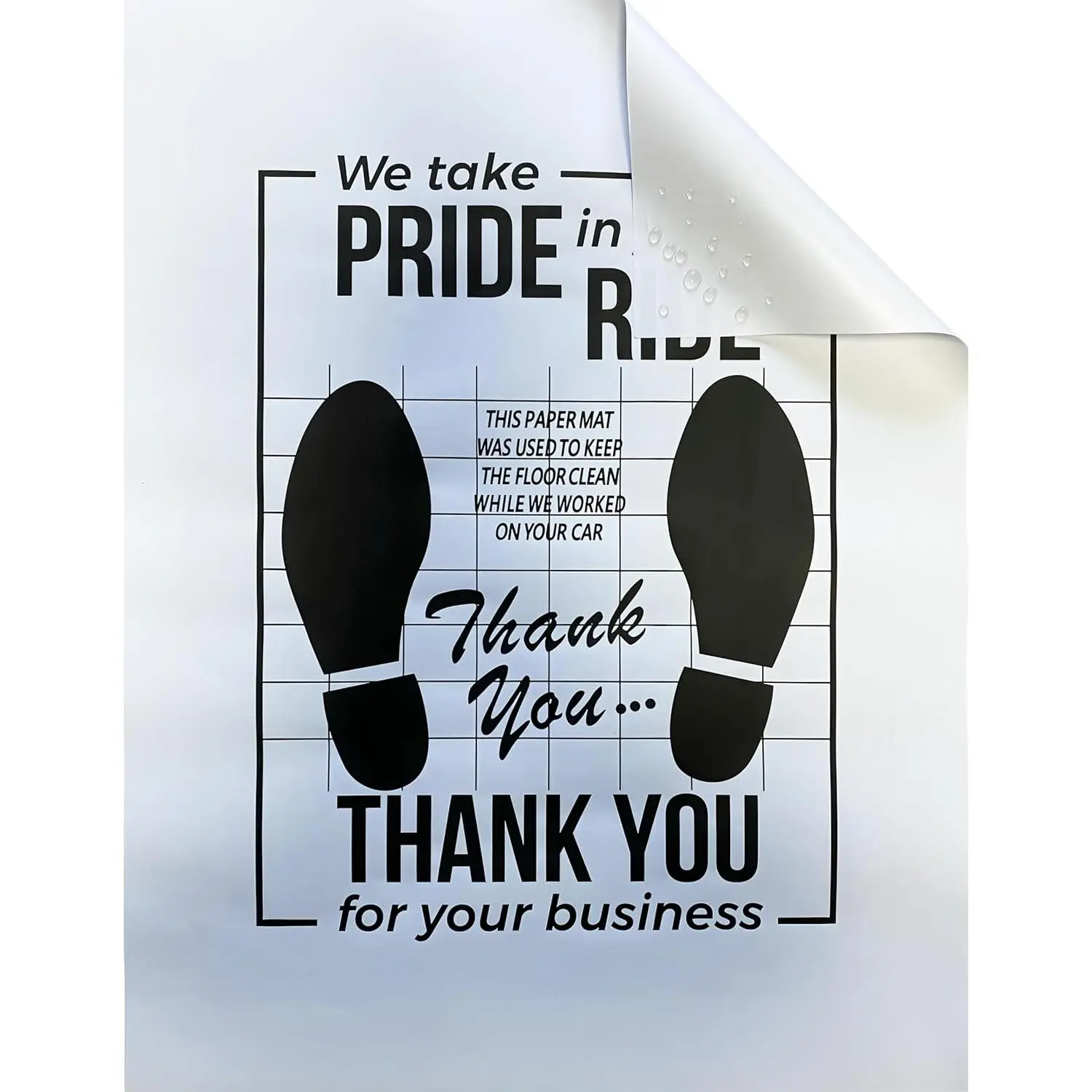 White  Paper Floor Mats,100Pcs  Disposable Floor Pads,Temporary  Floor Protector,Automotive Mat Covers Protector,Detailing Detail Wash,Temporary Sticky 16x20inch