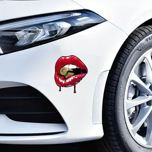 Cartoon Lips Pattern Car Sticker, Car Window Body Sticker, Car Tail Scratch Sticker, Car Decoration, Car Accessories for Women
