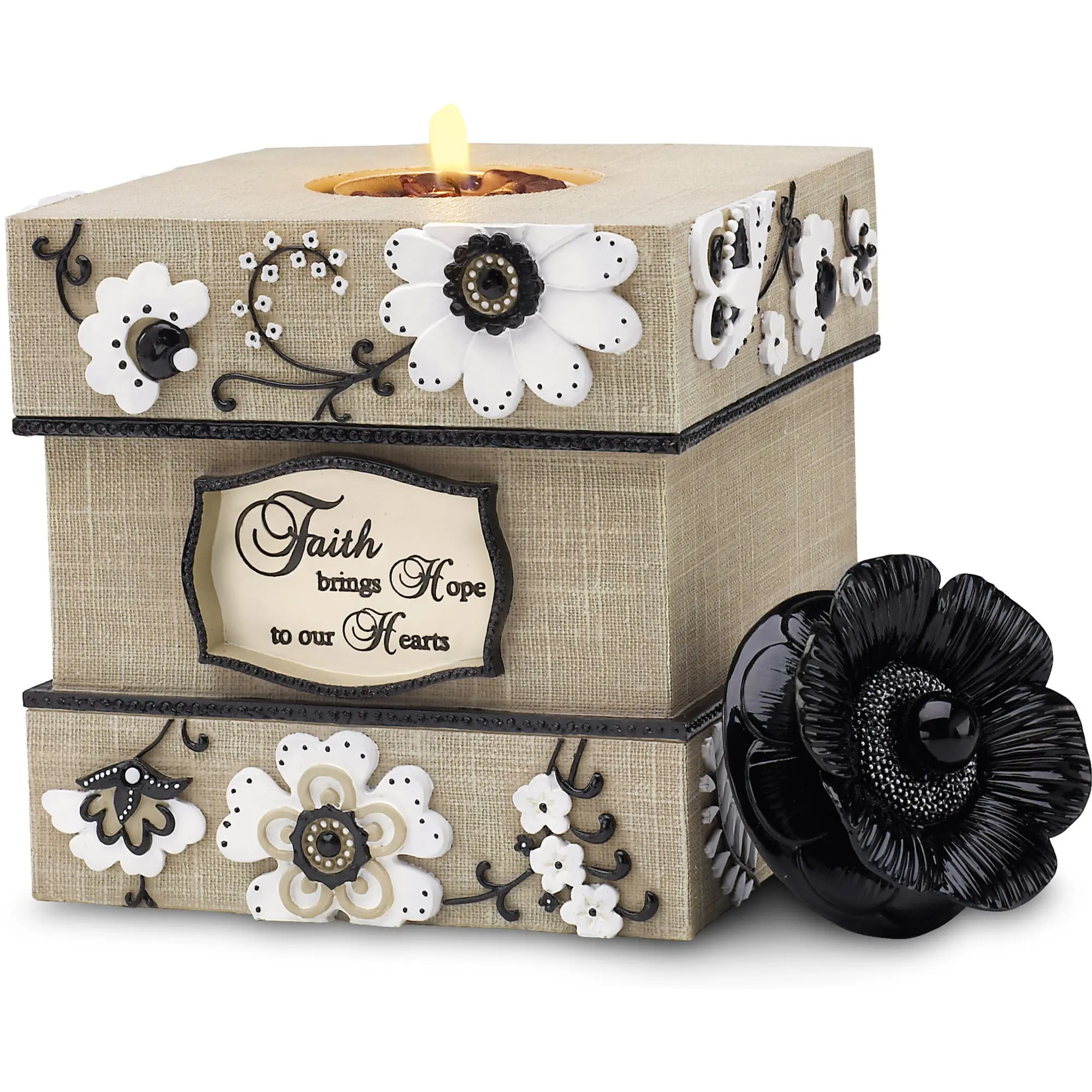 Faith 5" Square Tealight Holder