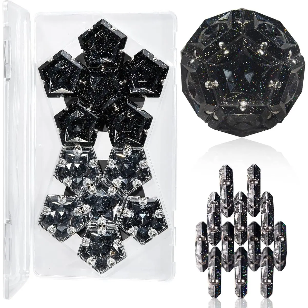 Holographic Glitter Crystal Black