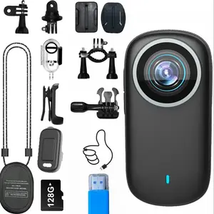 128GB Full HD 4K Mini Body Camera, Wearable Sports Camcorder, Thumb Size Handheld Recording, Portable Camera for Pet Walking, Work, Travel, Wearable Action Cam, Video Camera ()