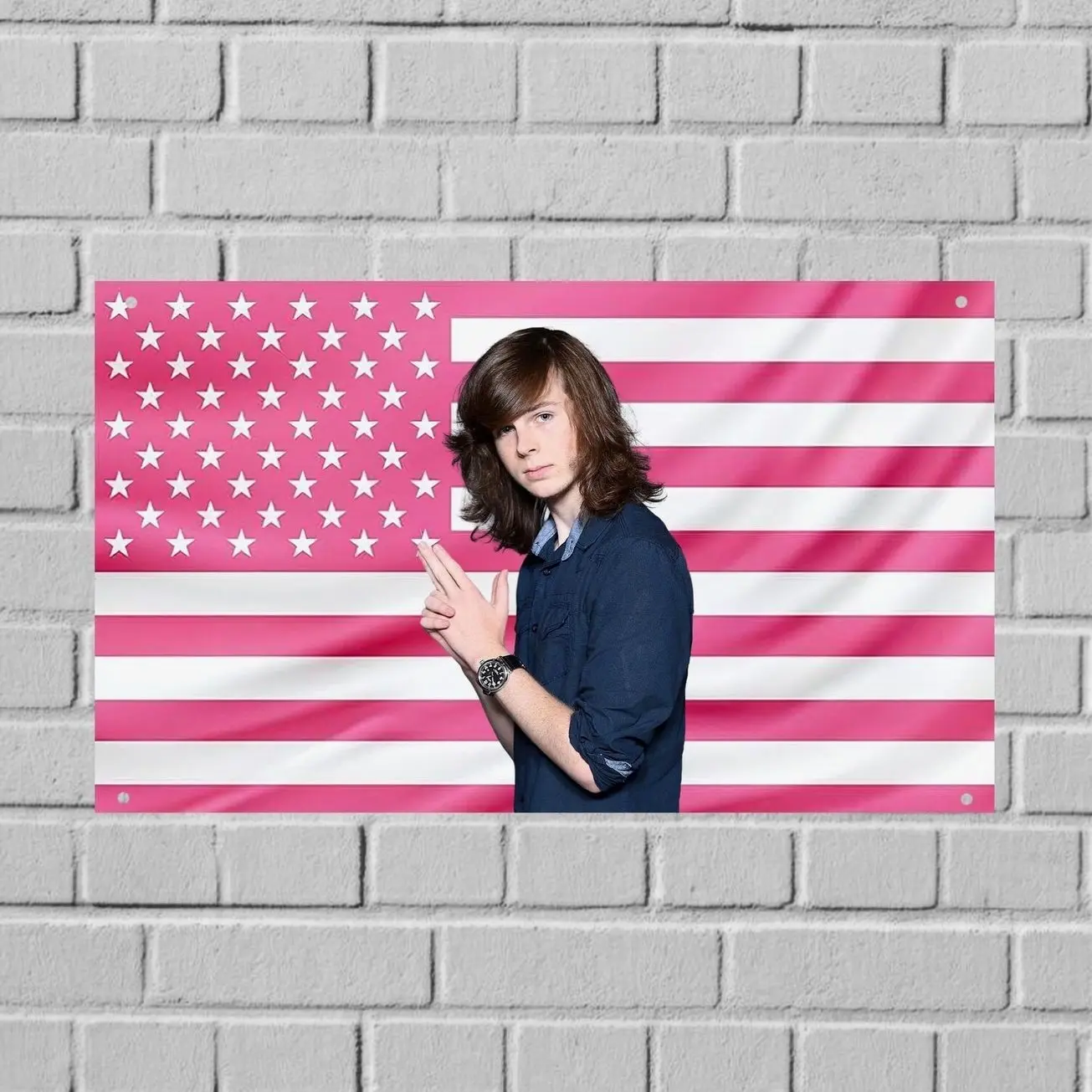 Carl Grimes US Wall Tapestry – Walking Dead Flag, TV Show Room Decor