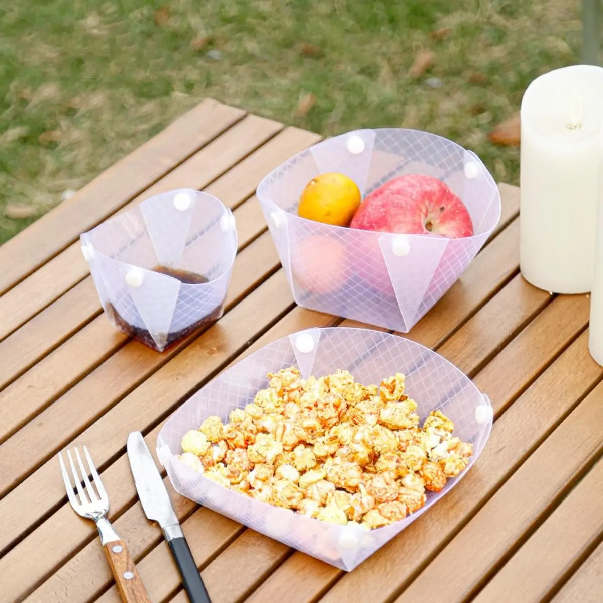 3-Piece Foldable Bowl Cup Plate Set, Portable Outdoor Safety Cutlery, Plastic Cutlery, Ideal for Camping, Family Gatherings, Business Travel, Camping Kitchenware