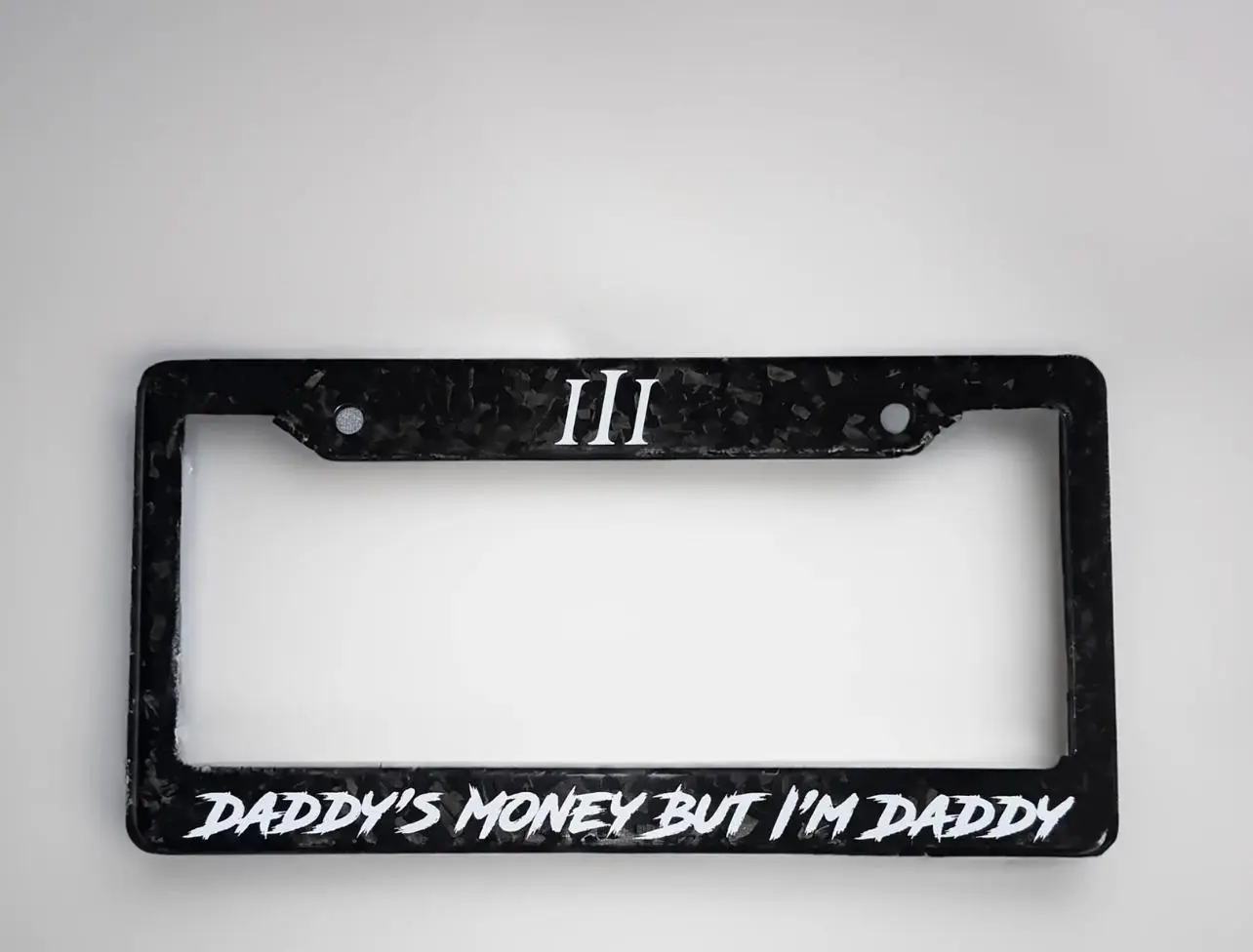 FORGED FIBER "DADDY'S MONEY" FRAME, Car Accessories