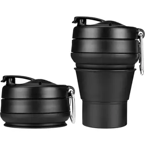 Collapsible Coffee Cup, 16 OZ 480ml  Travel Folding Cup, Leak Proof  Portable Cup, Travel mug with  for Camping hiking