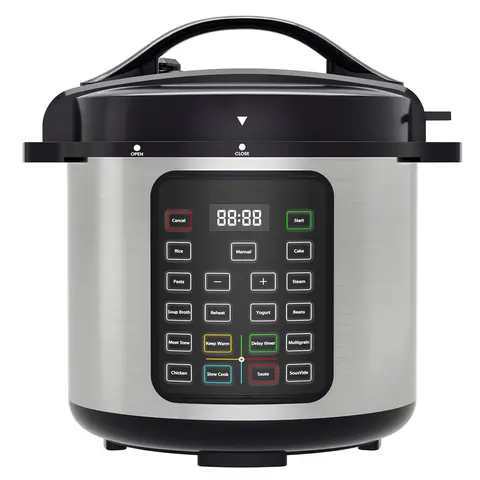 Sweet Furniture S 9-in-1 6-Quart Digital Ceramic Pressure Cooker - Easy Clean Design, Rice Scoop Included, Smart Multi-Functional Steam Pressure Pot & Slow-Cooker Combo for 1-Pot Meals, Rice Preparation, Cooking Made Easy