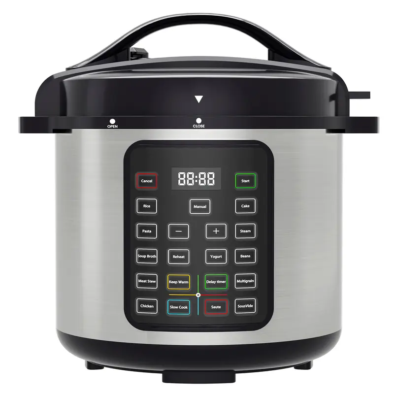 Sweet Furniture S 9-in-1 6-Quart Digital Ceramic Pressure Cooker - Easy Clean Design, Rice Scoop Included, Smart Multi-Functional Steam Pressure Pot & Slow-Cooker Combo for 1-Pot Meals, Rice Preparation, Cooking Made Easy
