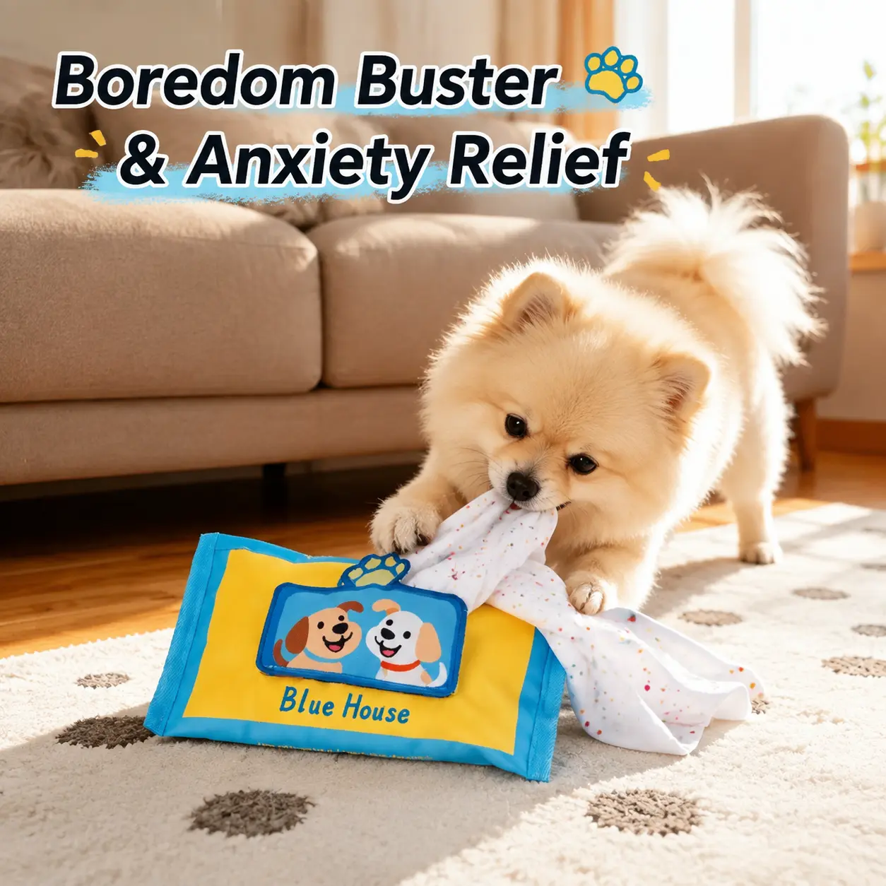 Dog Snuffle Toy, Tissue Box Design For Foraging Instinct, Interactive Enrichment Toy For Small Dogs