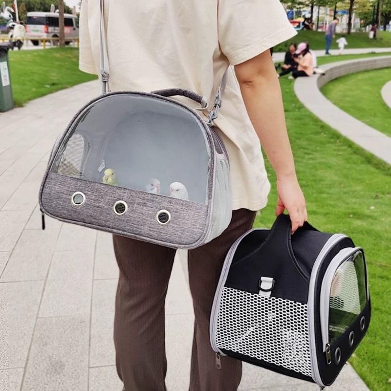 Portable Foldable Nylon Mesh Bird Bag - Ventilated Small Crossbody Pet Carrier for Cockatiels, Parrots Travel Use Portable Foldable Nylon Mesh Bird Bag - Ventilated Small Crossbody Pet Carrier for Cockatiels, Parrots Travel Use