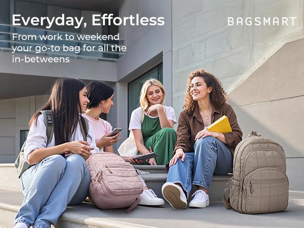 BAGSMART Quilted Laptop Backpack for Women–Regular Size with 32OZ Pockets Water-Resistant College & Travel Backpack, Fits 15.6”Laptop and Mini Size(11.4" × 8.2" × 4.3") Fits 9.7”Laptop TikTokShopHolidayHaul BAGSMART Quilted Laptop Backpack for Women–Regular Size with 32OZ Pockets Water-Resistant College & Travel Backpack, Fits 15.6”Laptop and Mini Size(11.4" × 8.2" × 4.3") Fits 9.7”Laptop TikTokShopHolidayHaul