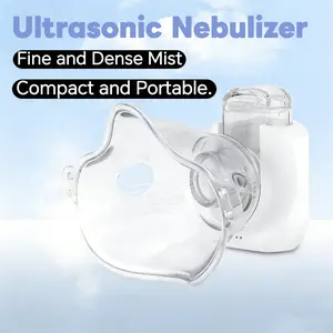 Handheld Ultrasonic Nebulizer, Portable Home Nebulizer, Rechargeable Mesh Nebulizer, Includes Face Mask and Mouthpiece, Features a Compact and Self-Cleaning Design, Suitable for Home Use, Travel, and Respiratory Assistance.