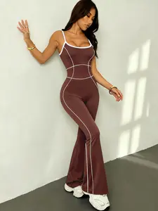 Women's Casual Sleeveless Yoga Jumpsuit, Sporty Jumpsuit, Workout Jumpsuit, Soft Nylon Spandex Fabric, No Padding, Ideal for Daily Wear, Outdoor Training, Fitness Exercises