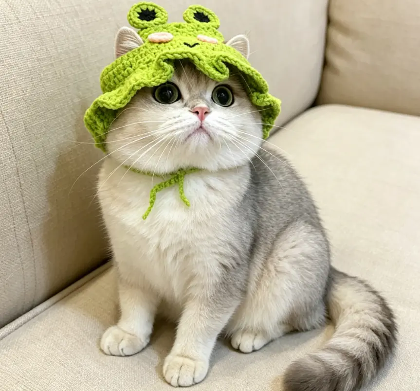 Handmade Soft Crochet Pet Hat - Dog & Cat Clothing Accessory, Cosplay Gear for Photoshoots