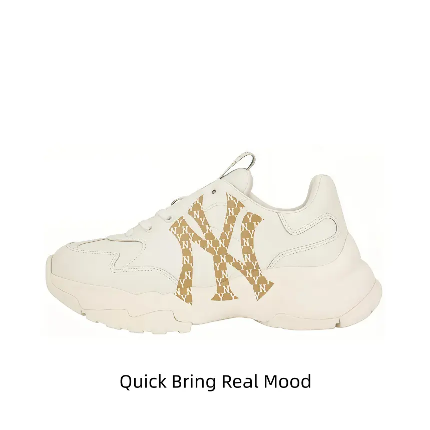 Minimalist cream off-white leather platform sneaker with chunky shock-absorbing sole, soft smooth upper matching various casual fits for street photos and outdoor daily activities.