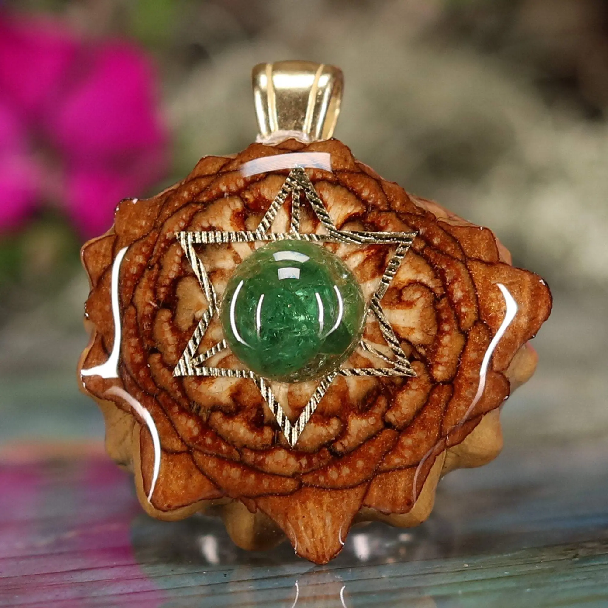 Chrome Diopside with Gold Merkaba
