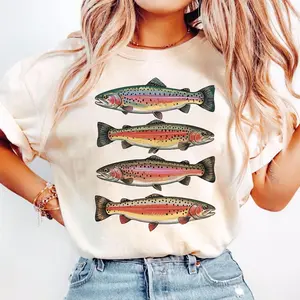 [Sale off up to 50%] Comfort Colors Trout Fish Shirt, Vintage Fish Shirt, Retro Fish Shirt, Rainbow Trout Fishing Shirt, Fishing Love