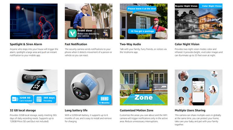 Litymol Magnetic Wireless Window Security Camera with 2K Resolution, AI Motion Detection, Color Night Vision, 2-Way Audio and Cloud Storage