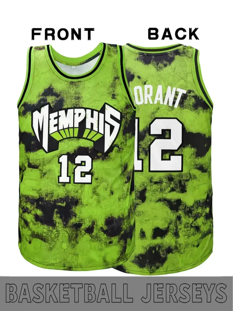 Tie-dye basketball jerseys #12,Chicago letter  design basketball suit sports top, Gym Workout Tops, Athletic training apparel, Athletic Active Tops, retro street wear, Suitable for Daily Leisure, Match Training, Unisex