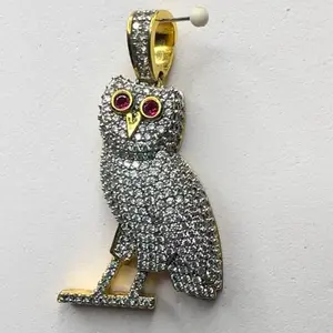 Plated owl fashion pendant
