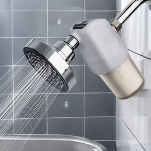 Miniwell Shower Head Filter System L700-W01 - Remove Hard Water, Chlorine, Contaminants | Hair and Skin Softener for Bathroom (White)
