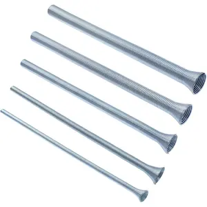 5 Pack Spring Tube Bender Set 1/4'', 3/8'', 1/2'', 5/8'' and 3/4'' for Copper,  and Thin Wall Steel Tubing Bender Kit, 13.78" / 350mm Length