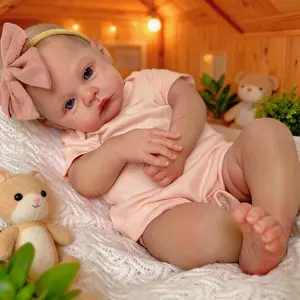 Lifelike Reborn Baby Dolls-19 inch Sleeping Realistic Newborn Baby Dolls, Cloth Weighted Body with Feeding Toy Christmas Birthday Gift for Kids Age 3 +