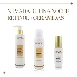 Set Facial Retinol y Ceramidas.Skincare Incluye:Leche Limpiadora, Sérum facial, Contorno de ojos con aplicador vibratorio, Tónico en Spray Cuarzo Rosa Comfort