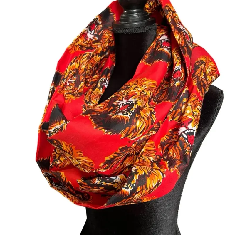 African Print Infinity Scarf & Head Wrap Multifunctional Vibrant Colors Unisex