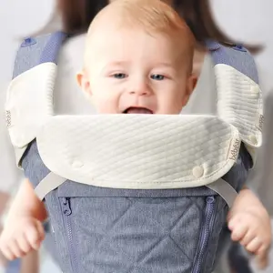 Drool and Teething Reversible Cotton Pad For All Carry Positions Baby Carrier White Drool Bib For Boys & Girls(White)