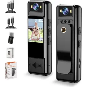 Mini  Camera with Audio And Video Recording, 1080P  Action  Camera with Memory Card  Worn Cam, Portable Wearable Patrol Camcorder for Work Records,Guard (128GB)