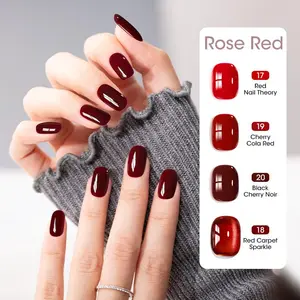 GELLEN PRO BIO One-Step Gel Nail Polish Rose Red Set with AI Smart UV Lamp | 5-in-1 Formula | Fast Curing & Beginner-Friendly