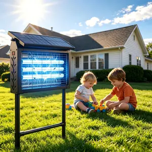 Solar-Powered Electronic Mosquito Killer, 4500V Outdoor Waterproof Bug Zapper (Household Electronic Pest Control Appliance)