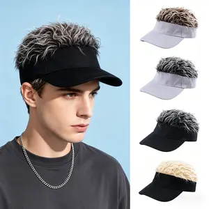 Men'S Funky Faux Fur Knit Beanie Hat - Hip-Hop Style, Straight Hair, No Brim, Perfect for Parties & Cosplay, Black & White Design, Party Accessory |     Funky Beanie |     Faux Fur Hat, Knit Beanie Hat Trendy Hat Beaniebonnets