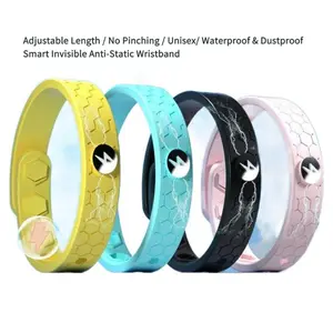 Anti-static silicone bracelet with negative ions for men and women, outdoor sports bracelet, energy balancing, waterproof, anti-static bracelet "advanced" "design sense" "fashion"